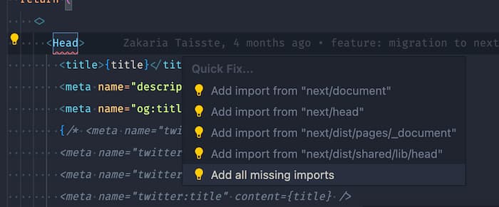 VSCode auto import